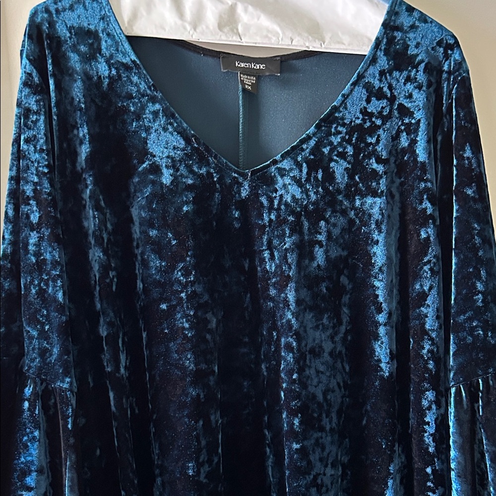 Karen Kane Blue Velvet Midi Dress